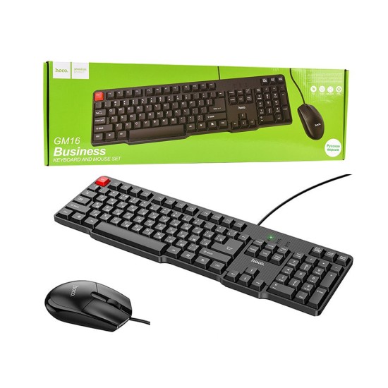 Hoco Business Keyboard and Mouse Set GM16 English Version Black